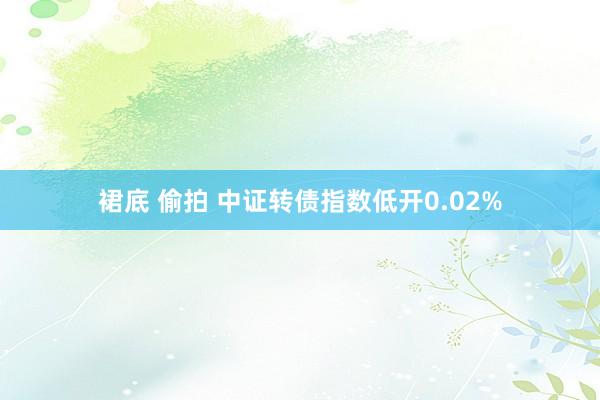 裙底 偷拍 中证转债指数低开0.02%