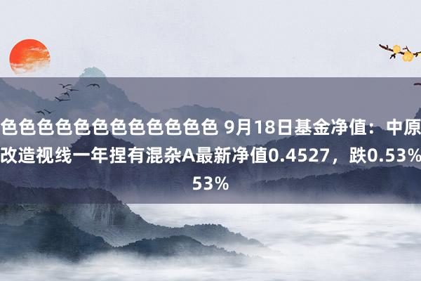 色色色色色色色色色色色色 9月18日基金净值：中原改造视线一年捏有混杂A最新净值0.4527，跌0.53%