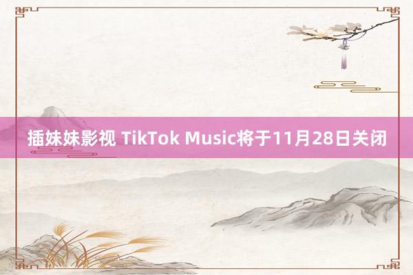 插妹妹影视 TikTok Music将于11月28日关闭