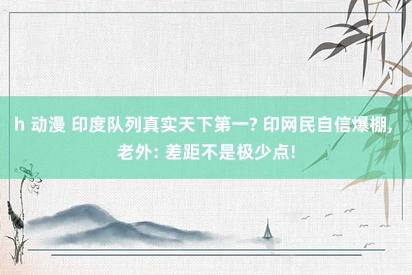 h 动漫 印度队列真实天下第一? 印网民自信爆棚， 老外: 差距不是极少点!