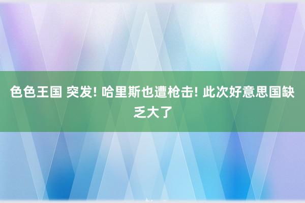 色色王国 突发! 哈里斯也遭枪击! 此次好意思国缺乏大了