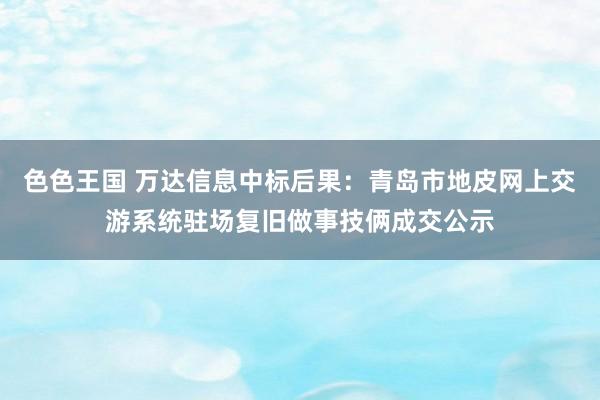 色色王国 万达信息中标后果：青岛市地皮网上交游系统驻场复旧做事技俩成交公示