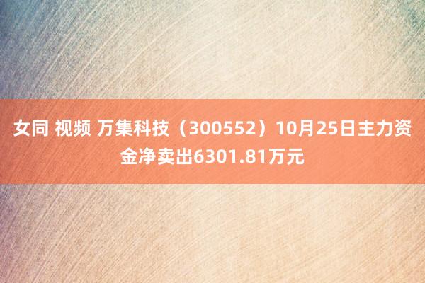 女同 视频 万集科技（300552）10月25日主力资金净卖出6301.81万元