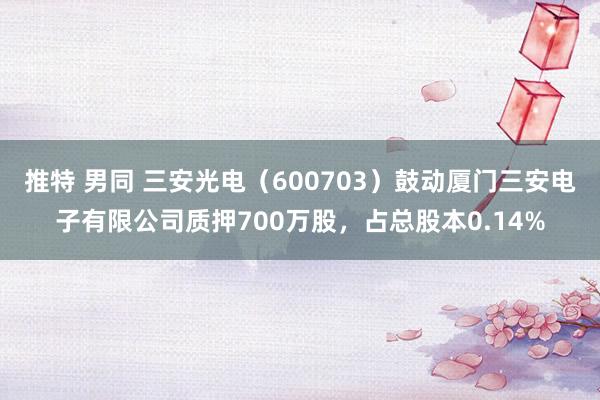 推特 男同 三安光电（600703）鼓动厦门三安电子有限公司质押700万股，占总股本0.14%