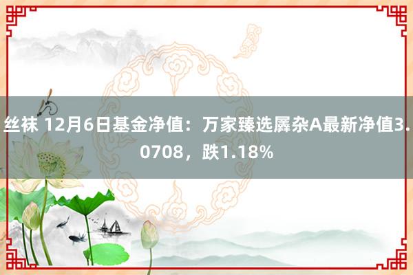 丝袜 12月6日基金净值：万家臻选羼杂A最新净值3.0708，跌1.18%