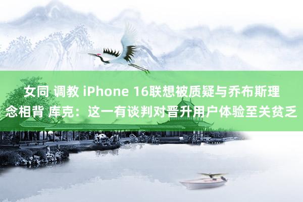 女同 调教 iPhone 16联想被质疑与乔布斯理念相背 库克：这一有谈判对晋升用户体验至关贫乏