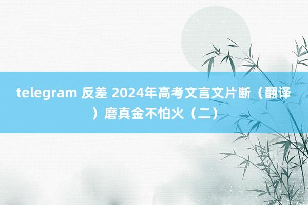 telegram 反差 2024年高考文言文片断（翻译）磨真金不怕火（二）