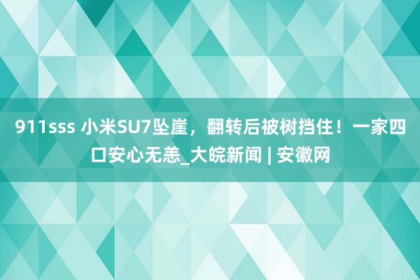 911sss 小米SU7坠崖，翻转后被树挡住！一家四口安心无恙_大皖新闻 | 安徽网