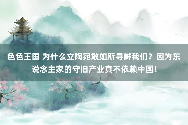 色色王国 为什么立陶宛敢如斯寻衅我们？因为东说念主家的守旧产业真不依赖中国！