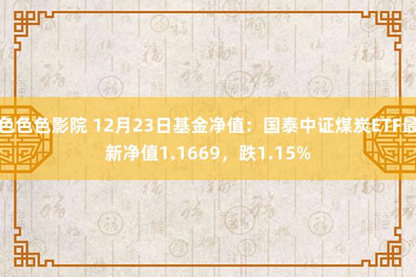 色色色影院 12月23日基金净值：国泰中证煤炭ETF最新净值1.1669，跌1.15%