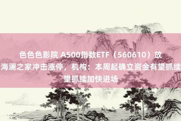 色色色影院 A500指数ETF（560610）放量走高，海澜之家冲击涨停，机构：本周起确立资金有望抓续加快进场