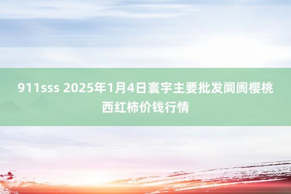 911sss 2025年1月4日寰宇主要批发阛阓樱桃西红柿价钱行情