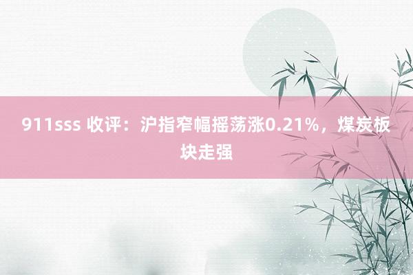 911sss 收评：沪指窄幅摇荡涨0.21%，煤炭板块走强