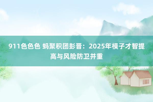 911色色色 蚂聚积团彭晋：2025年模子才智提高与风险防卫并重