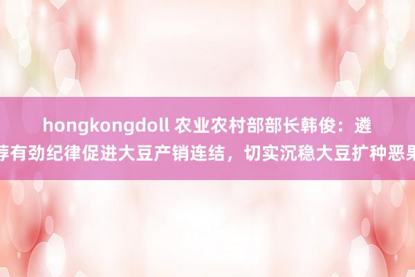 hongkongdoll 农业农村部部长韩俊：遴荐有劲纪律促进大豆产销连结，切实沉稳大豆扩种恶果