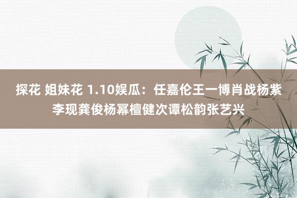 探花 姐妹花 1.10娱瓜：任嘉伦王一博肖战杨紫李现龚俊杨幂檀健次谭松韵张艺兴