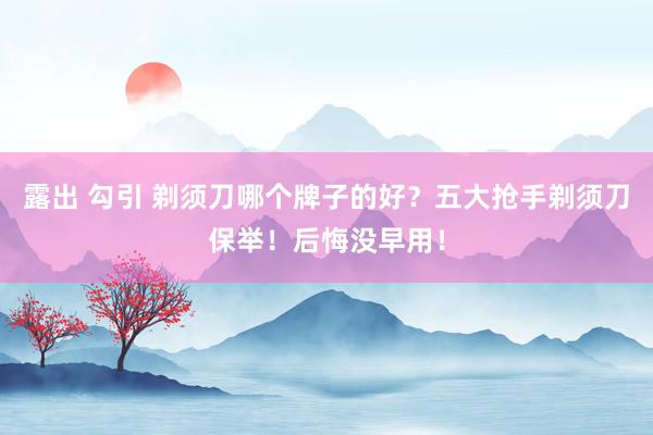 露出 勾引 剃须刀哪个牌子的好？五大抢手剃须刀保举！后悔没早用！