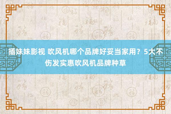 插妹妹影视 吹风机哪个品牌好妥当家用？5大不伤发实惠吹风机品牌种草